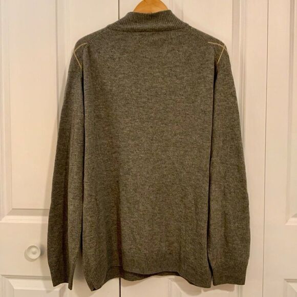 Jos. A. Bank Men’s Grey Argyle Lambs’ Wool Blend Mock Neck Sweater XL - Picture 6 of 9